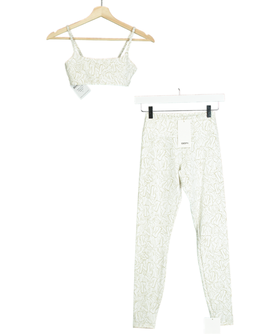 SEFI Cream Silhouette Legging & Sports Bra Set Top UK XXS / Leggings UK XS