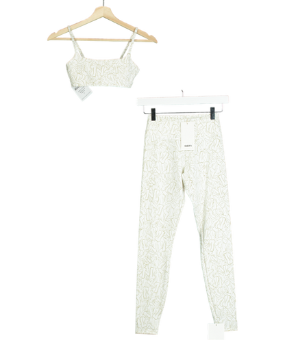 SEFI Cream Silhouette Legging & Sports Bra Set UK XS