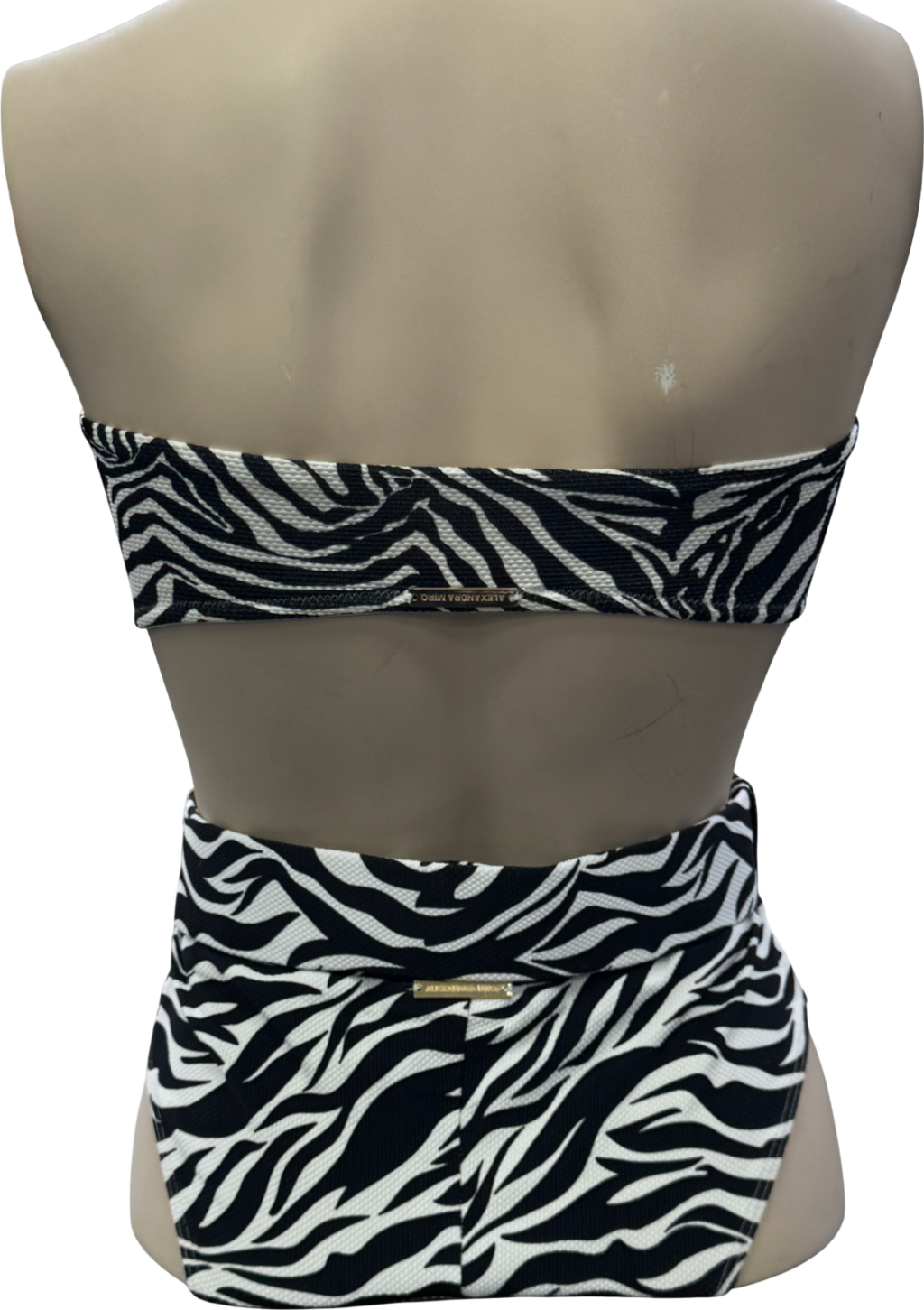 Alexandra Miro Black / White Zebra Print 2-piece High Waisted Bikini Set UK S/M