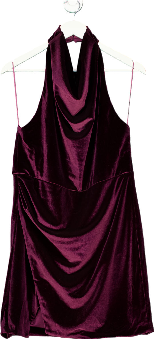 Karen Millen Stretch Velvet Halterneck Mini Dress UK M