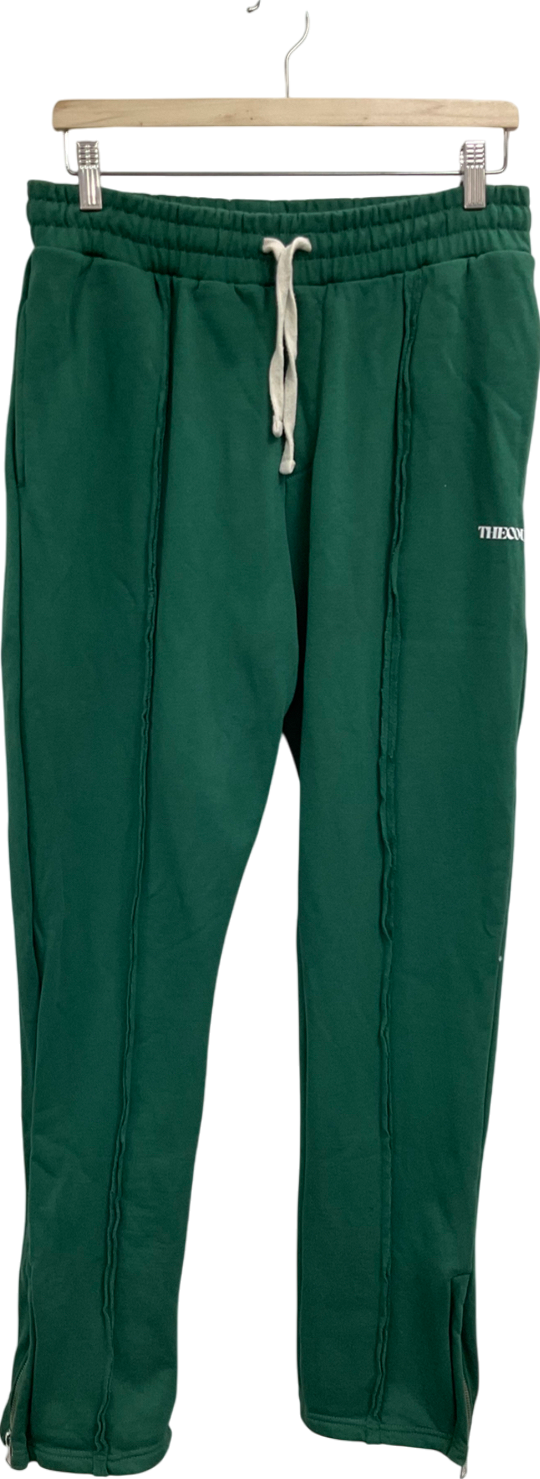 The Couture Club Green Raw Seam Straight Leg Joggers UK M