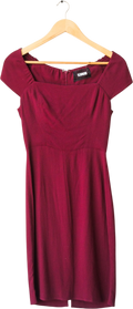 Reformation Red Burgundy Crepe Dress Us2 UK 6