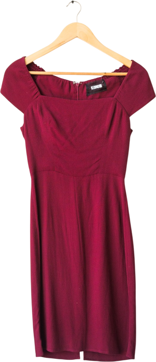 Reformation Red Burgundy Crepe Dress Us2 UK 6
