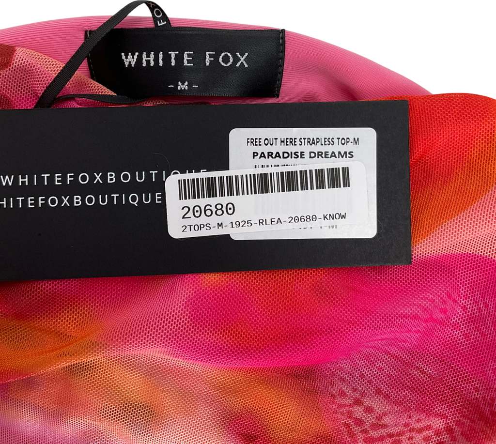 White Fox Pink Free Out Here Strapless UK M