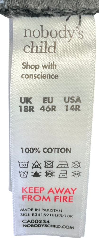 Nobody's Child Black High Rise Wide Leg Jeans UK 18