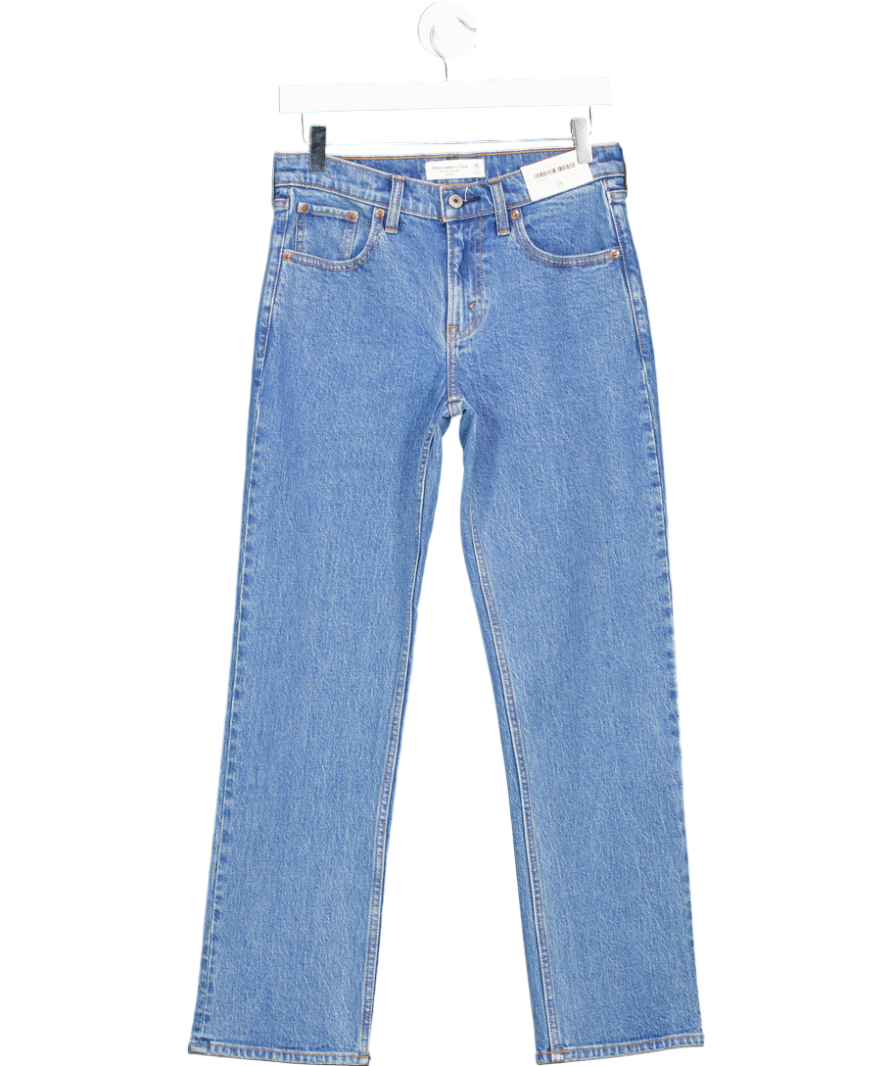 Abercrombie & Fitch Blue Mid Rise 90s Straight Jeans  - Short Length W26