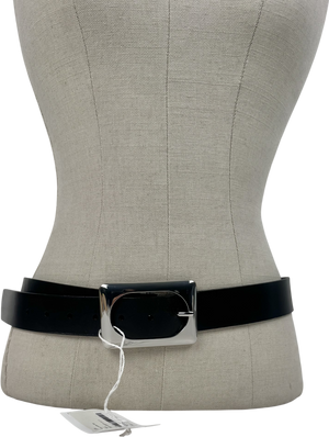 NA-KD Black Wide Leather Belt UK S/M