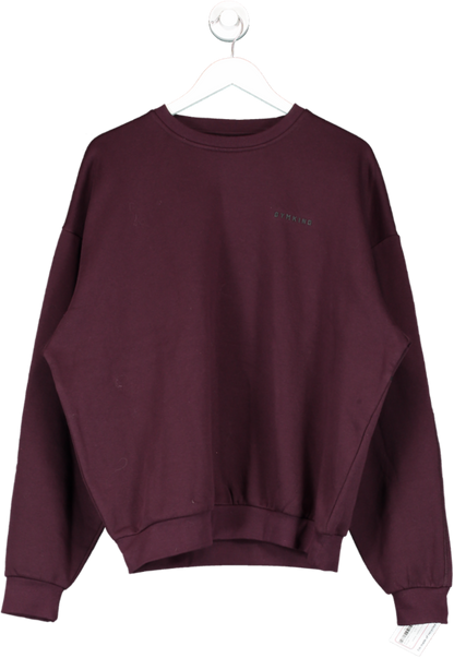 GYM KING Purple Outline Print Sweatshirt - Burgundy UK XL