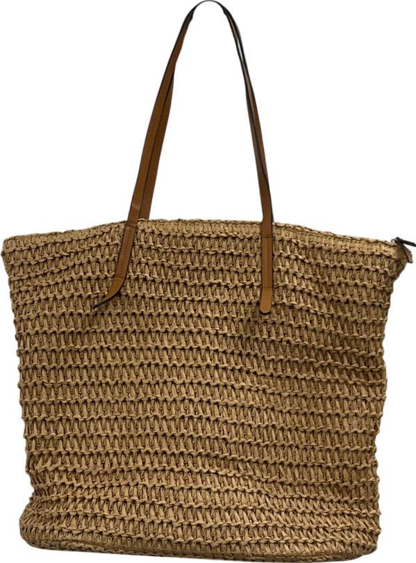 H&M Beige Straw Shopper One Size