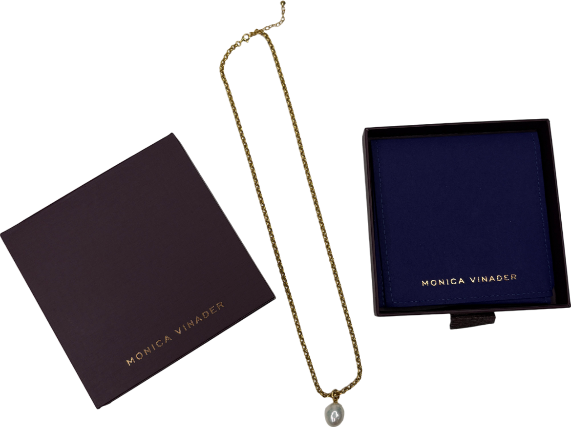 Monica Vinader Nura 18k Gold vermeil Pearl Pendant Necklace