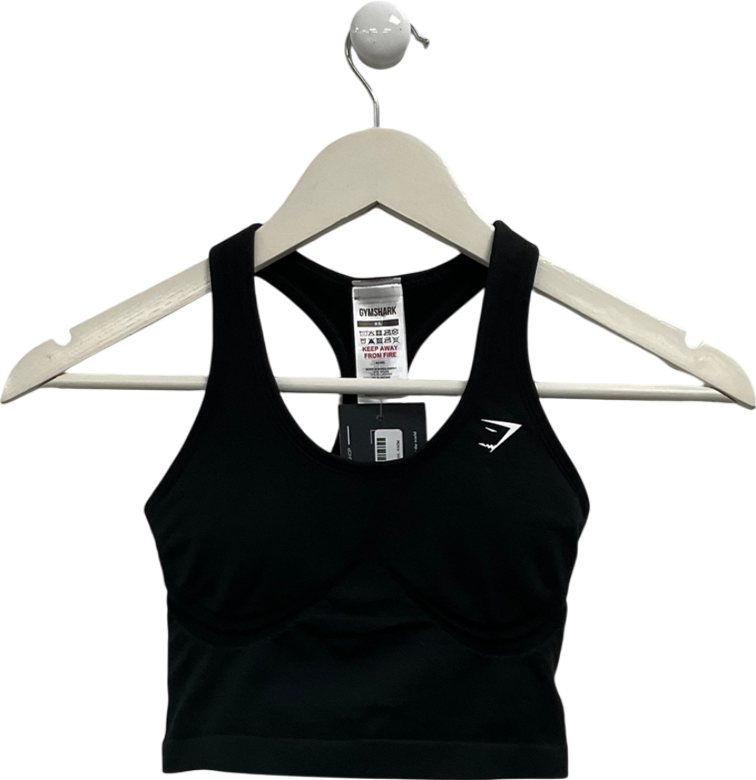 gymshark Black Lift Seamless Midi Tank With Shelf UK XS