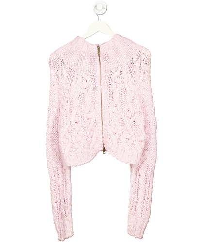 Free People Pink Knitted Zip Up UK XS