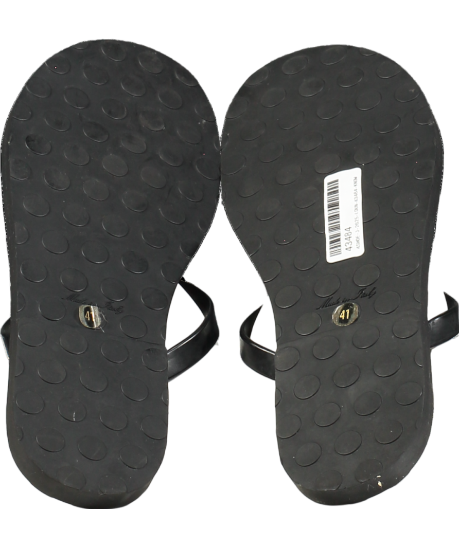 Yves Saint Laurent Shoes Black Rubber Flip Flops Thong With Heart UK 8 EU 41 👠