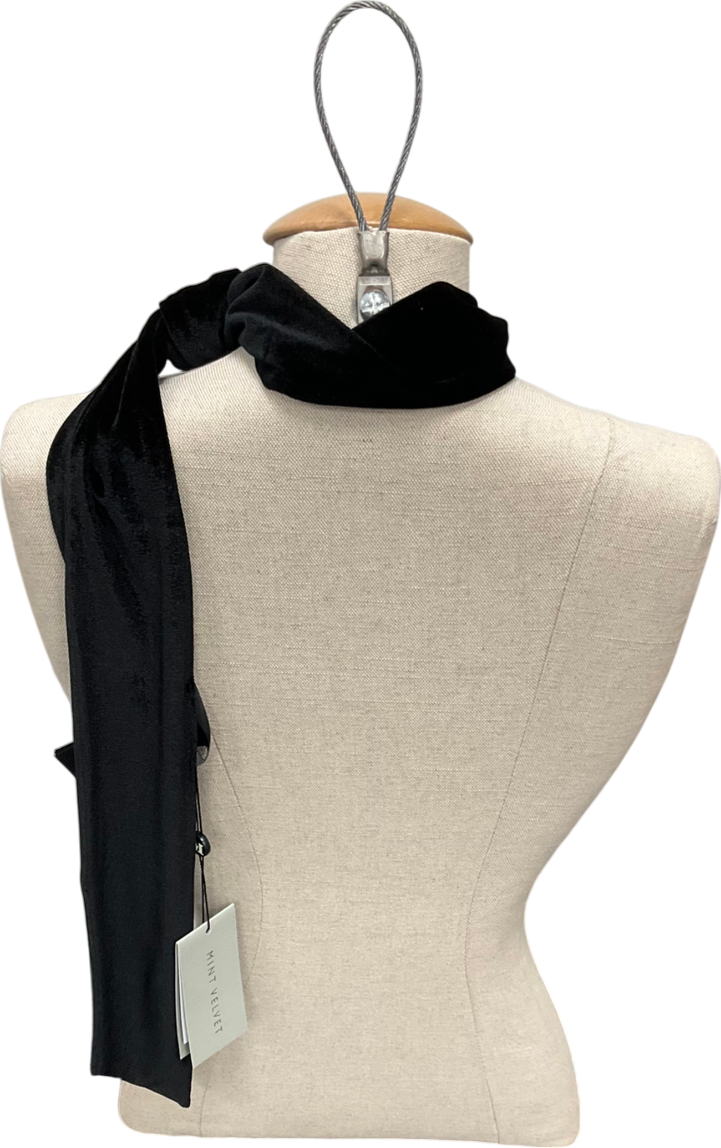 Mint Velvet Black Velvet Skinny Scarf One Size