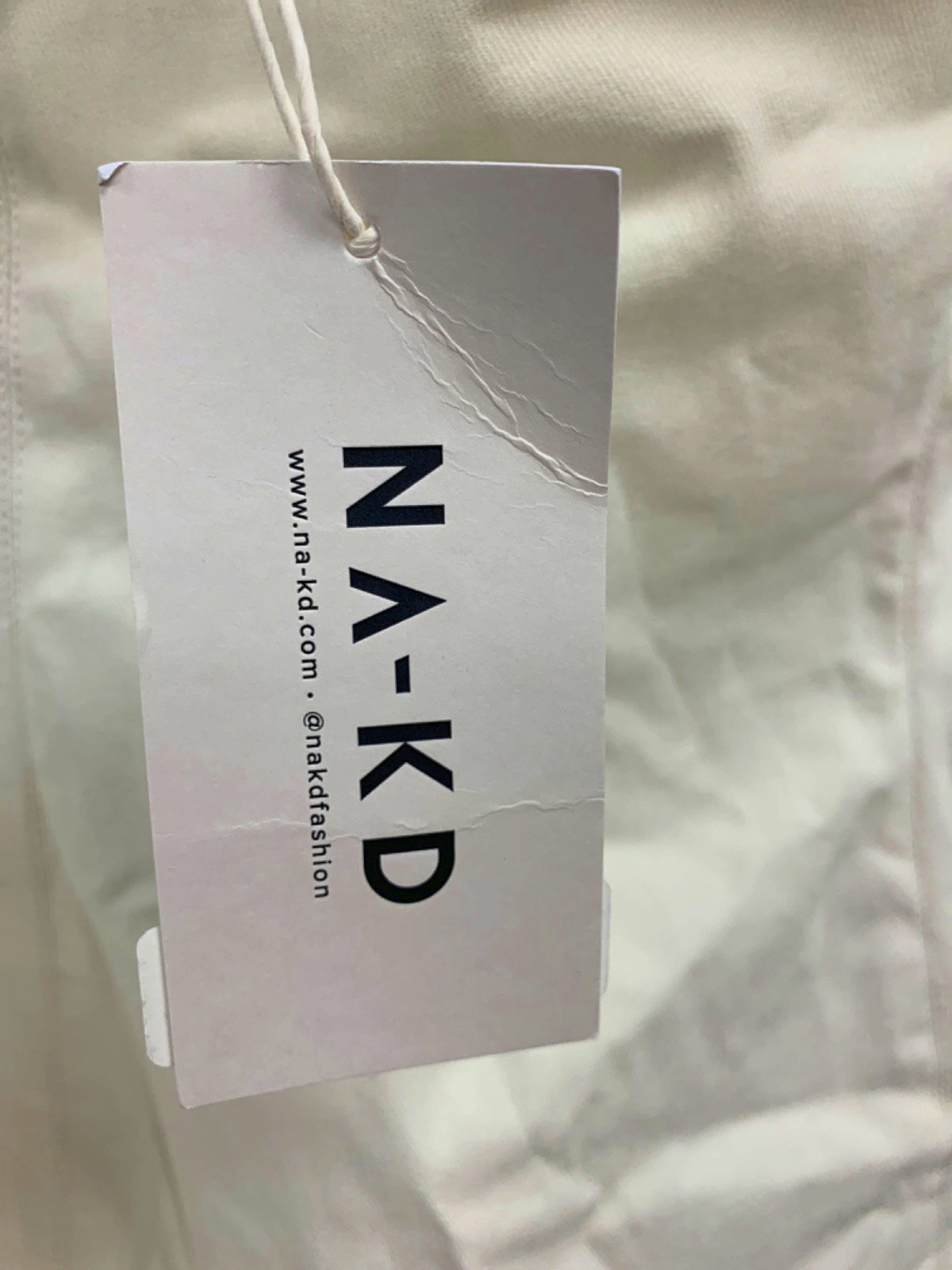 NA-KD Off White Double Breasted Bandeau Midi Dress EU 38