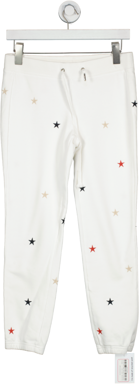 Pam and Gela White Star Embroidered Jogger UK S