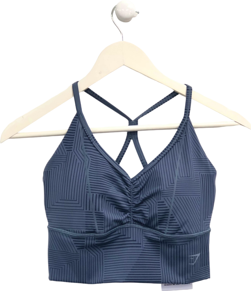 Gymshark Blue Geometric Sports Bra UK S