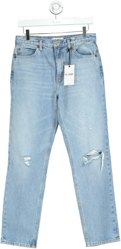 RE/DONE Blue 70s Straight Distressed Jeans W29