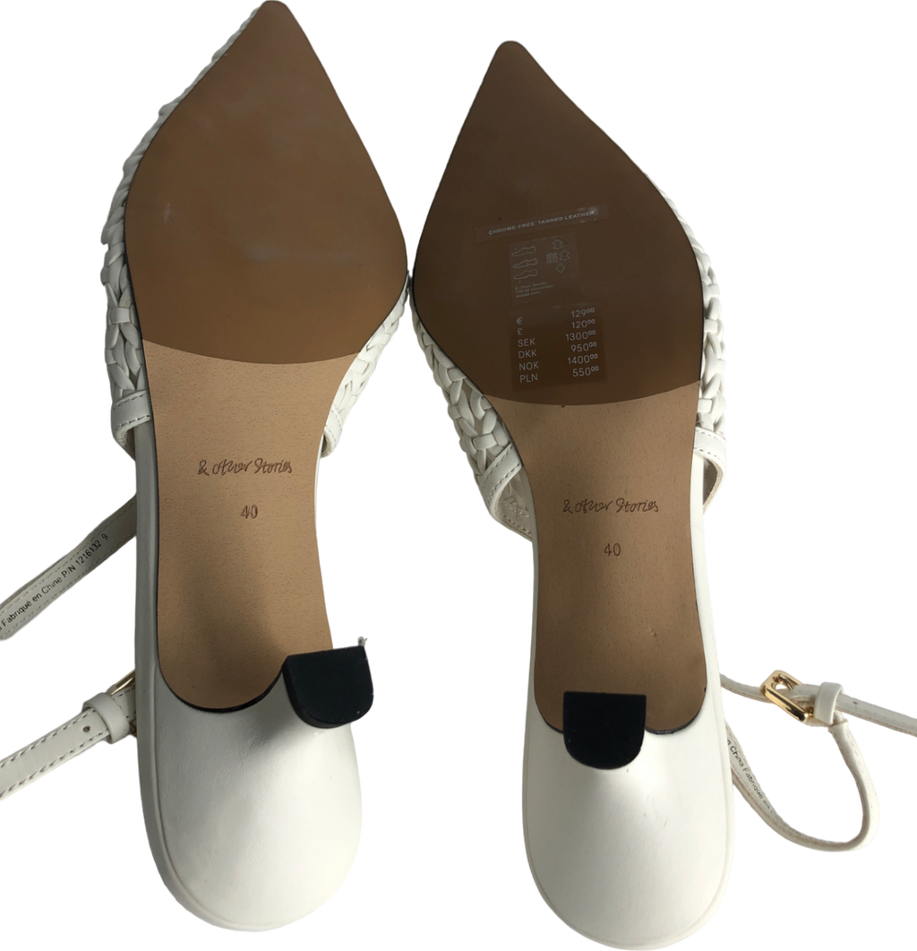 & Other Stories White Braided Leather Pumps UK 7 EU 40 👠