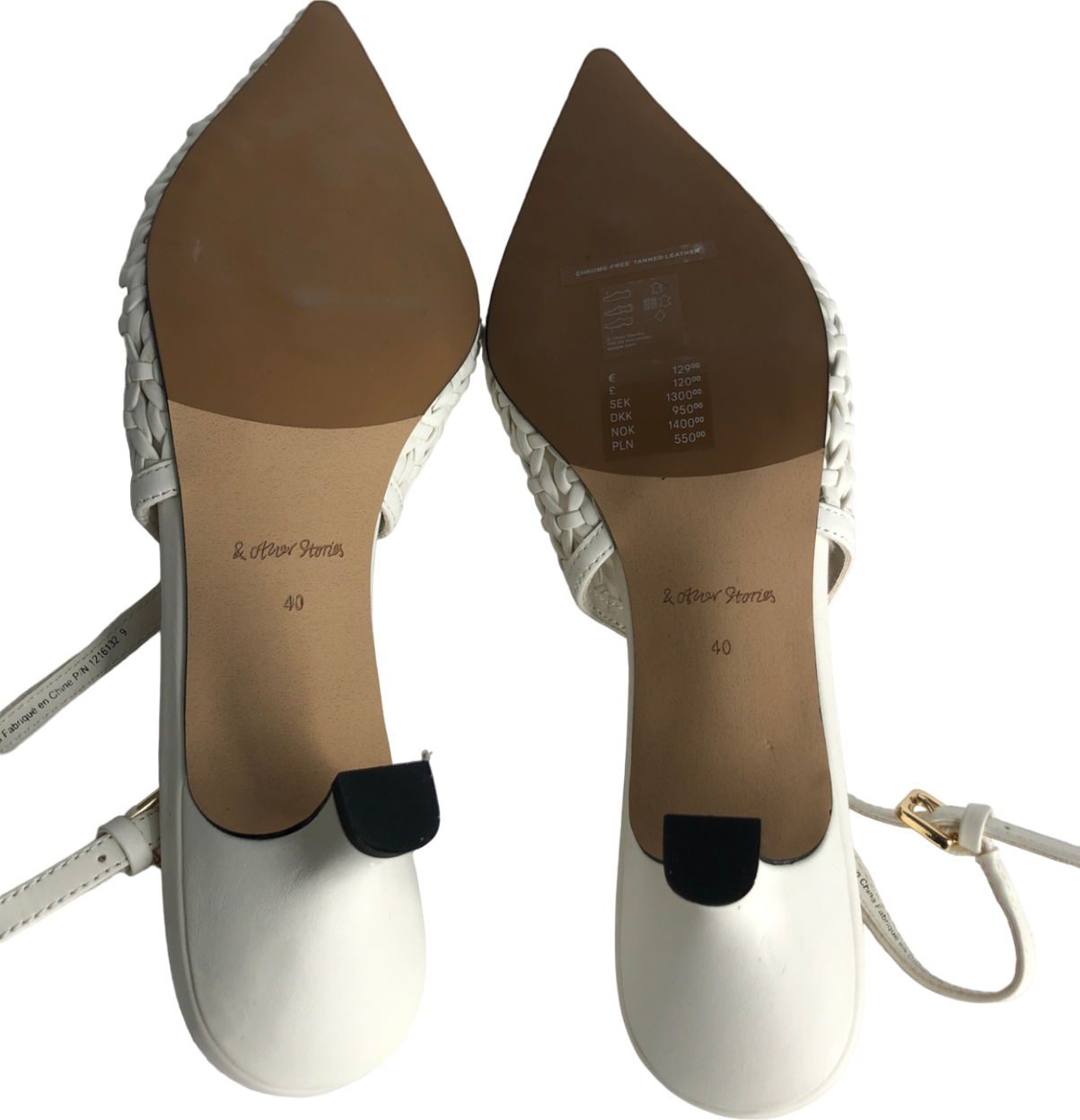 & Other Stories White Braided Leather Pumps UK 7 EU 40 👠