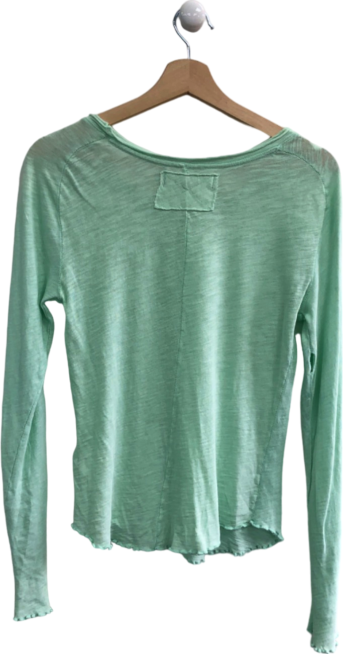 FREE PEOPLE We The Free Mint Green Long Sleeve Top Large