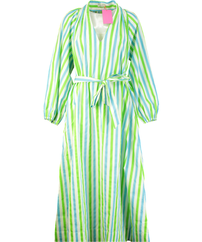 Rhode Resort Blue / Green Stripe Rio Maxi Dress UK M