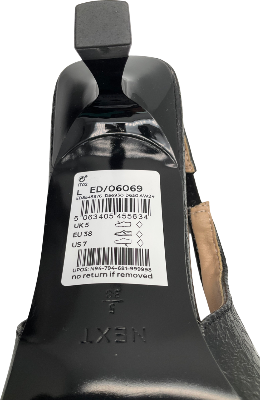 Next Black Kitten Heel Slingbacks UK 5 EU 38 👠