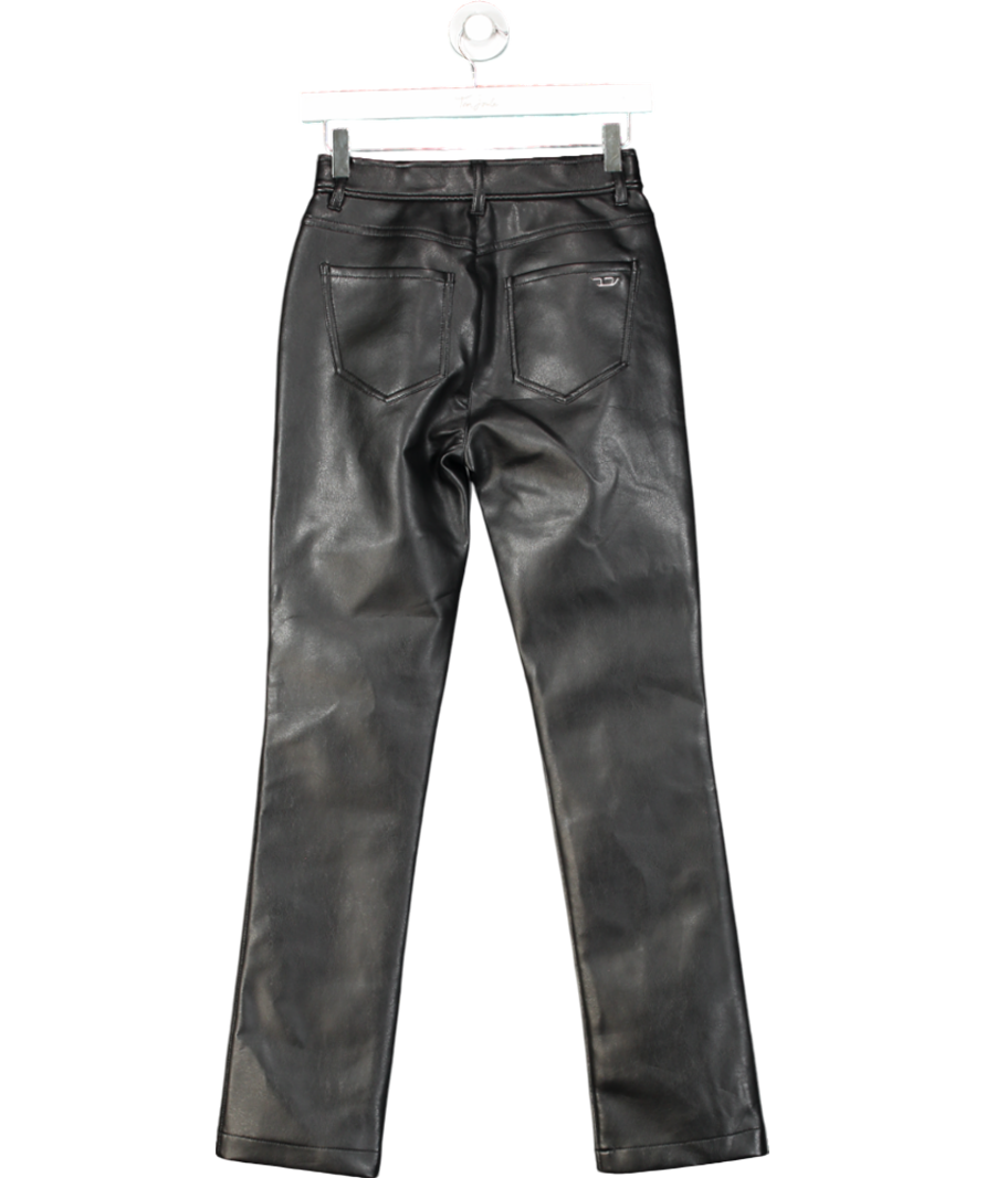 Diesel Black Faux Leather Slim Fit Trousers W24