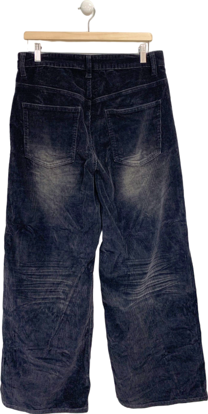 JCaesar Black Corduroy Wide Leg Trousers UK M