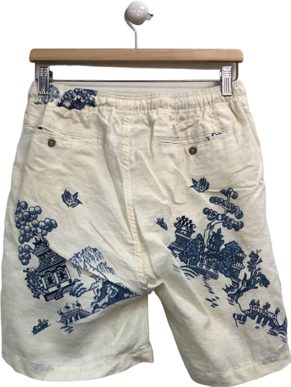 Percival White and Blue Linen Shorts UK 30