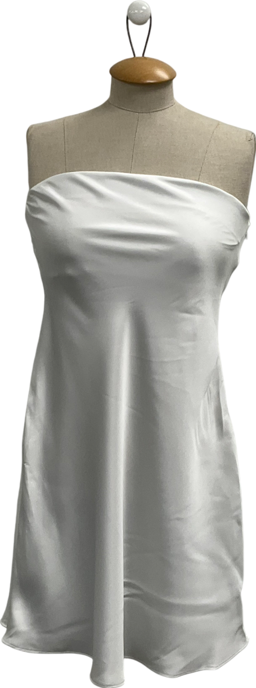 Primark White Strapless Satin Dress UK 12