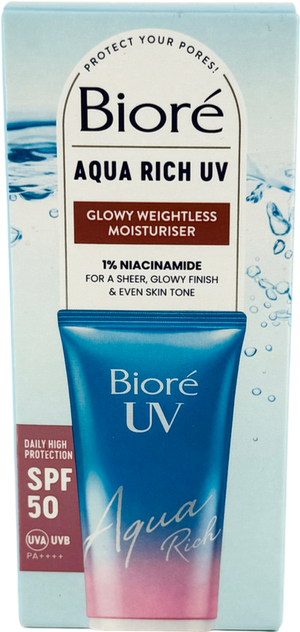 BIORE Aqua Rich Glowy Weightless Moisturiser Spf50 50ml