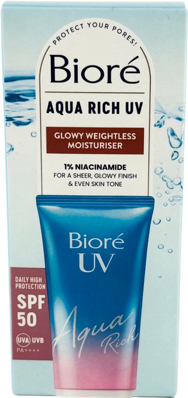 BIORE Aqua Rich Glowy Weightless Moisturiser Spf50 50ml