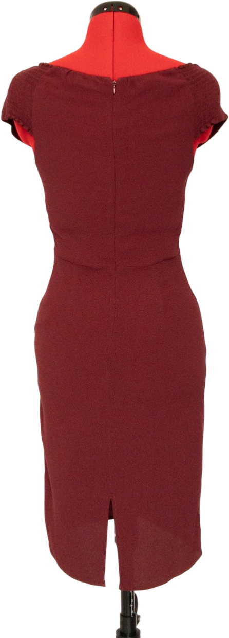 Reformation Red Burgundy Crepe Dress Us2 UK 6