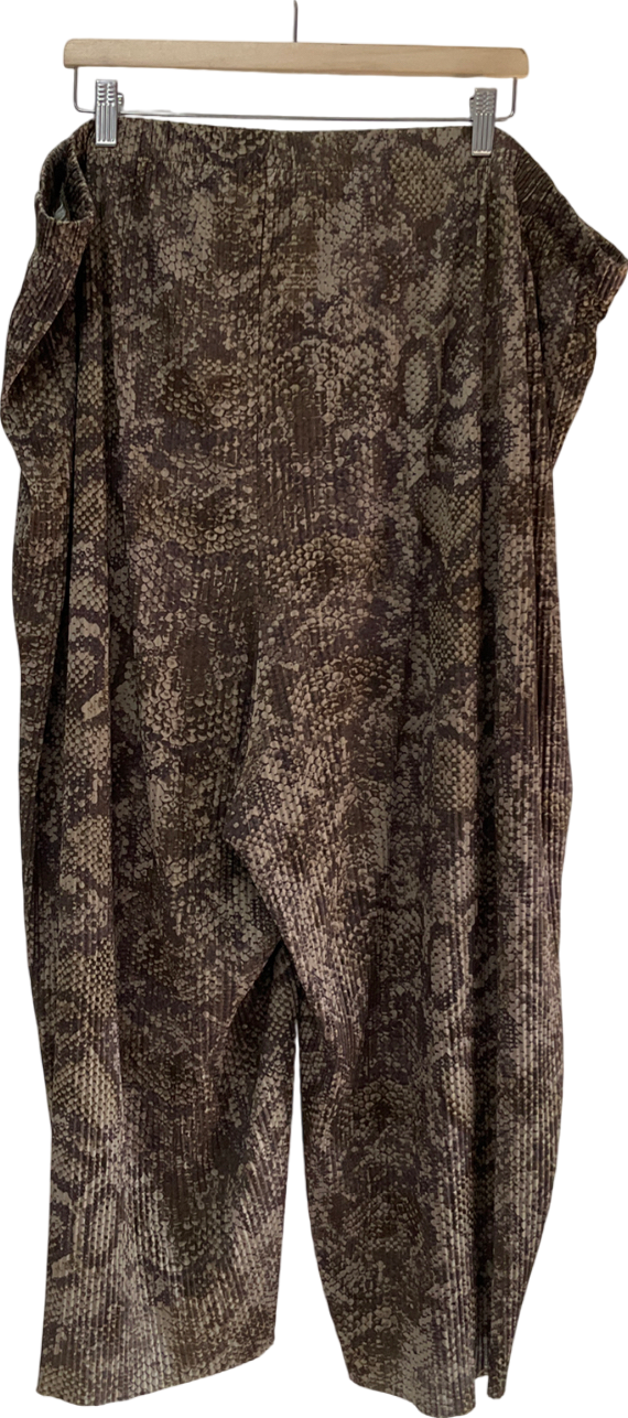 ASOS Green Snake Print Wide Leg Trousers UK 28