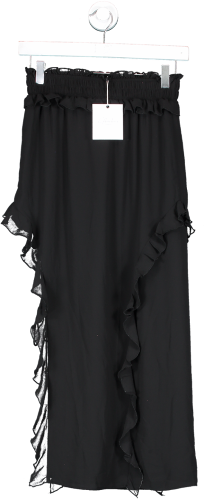 L'academie Black Inaya Midi Skirt UK XS