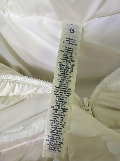 Lululemon White Wonder Puff Jacket UK 8