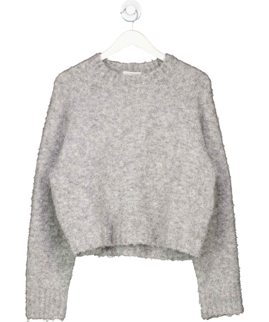 S.Deer Grey Knit Crewneck Crop Fit Sweater UK M