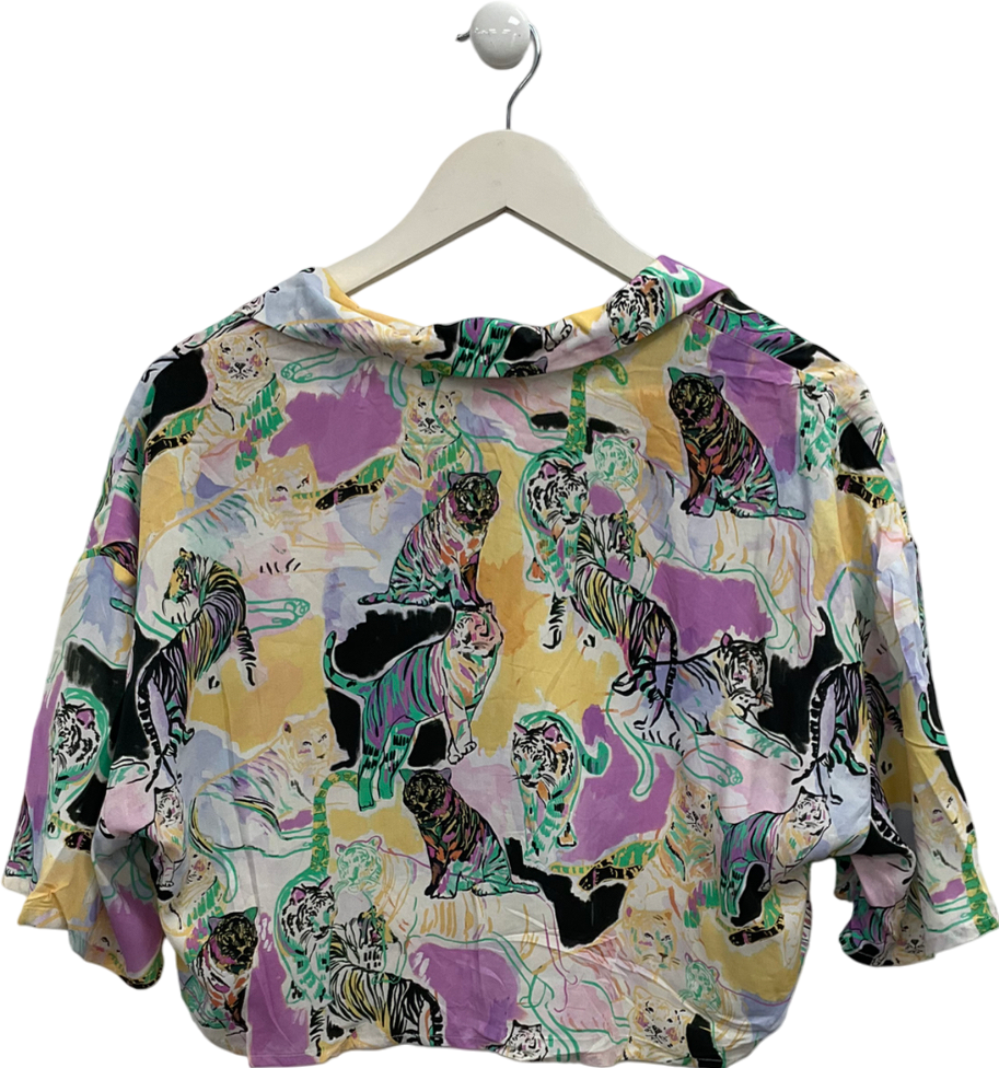 Pull&Bear Multicoloured Vibrant Tiger Print Shirt UK L