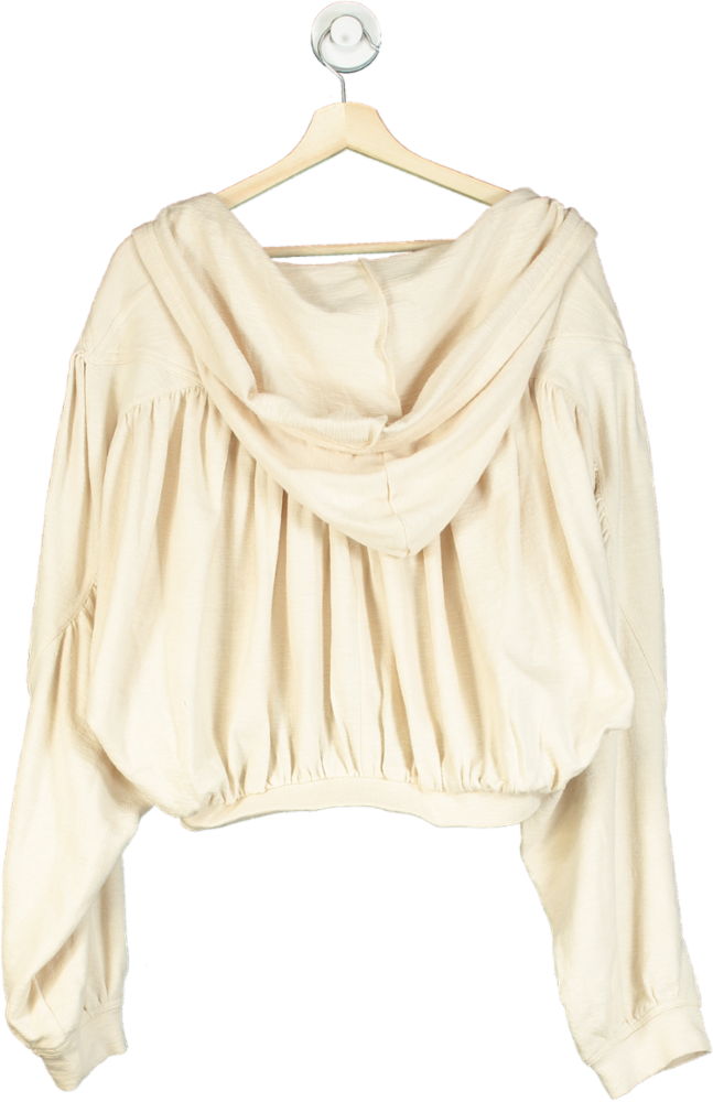 Free People Beige Hooded Sweatshirt UK L