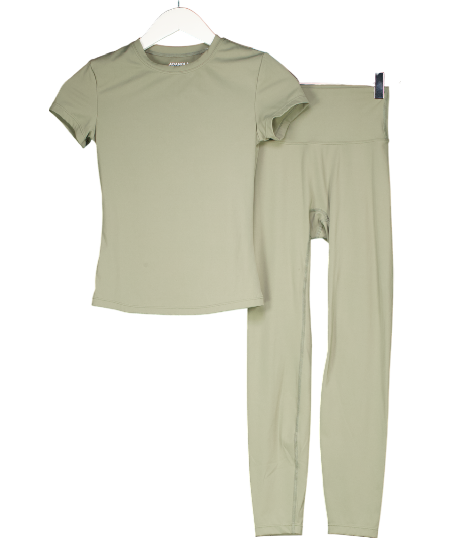 Adanola Green Ultimate Short Sleeve Top Matching Leggings UK XS