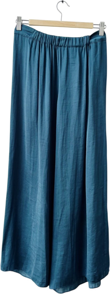 Jigsaw Teal Blue Satin Wige Trousers UK 6