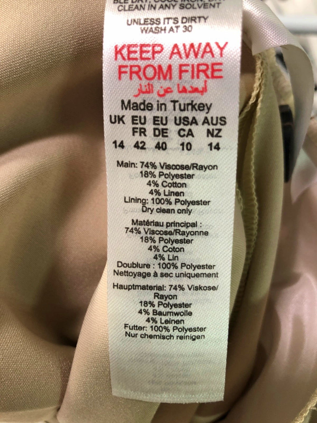 Karen Millen Stone Tailored Bandeau Button Detail Jumpsuit UK 14