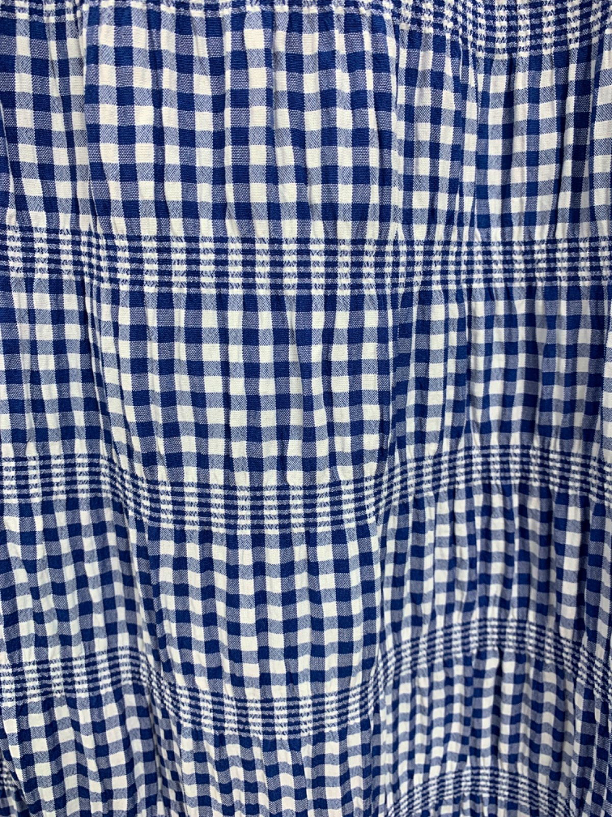 Boohoo Blue Petite Gingham Woven Maxi Skirt UK 10