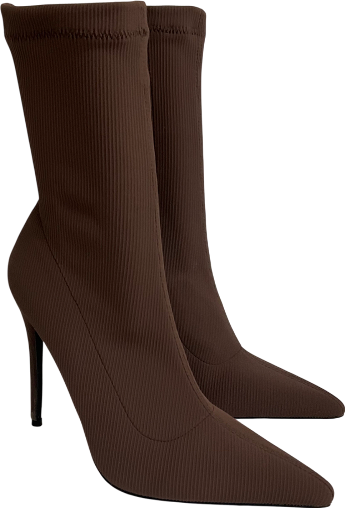 shuh Keanu Stiletto Sock Boots In Brown UK 7 EU 40 👠