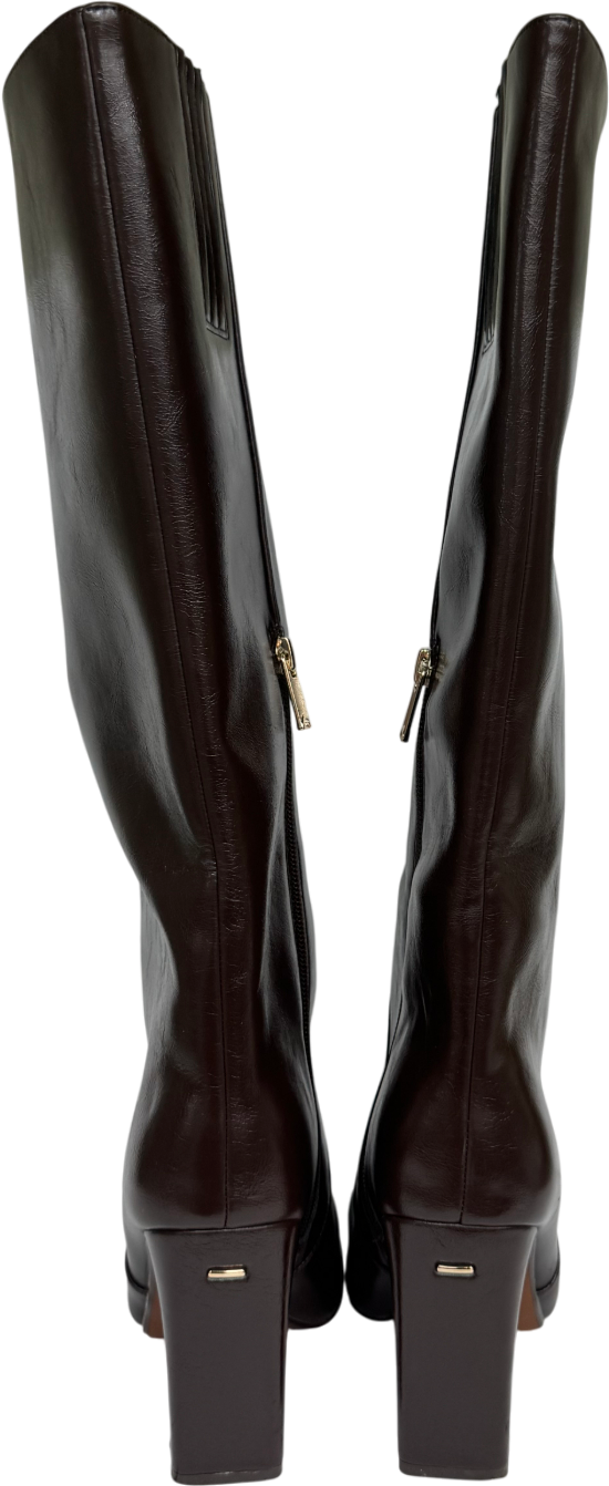 River Island Brown Wide Fit Chisel Toe High Leg Boots UK 3 EU 36 👠