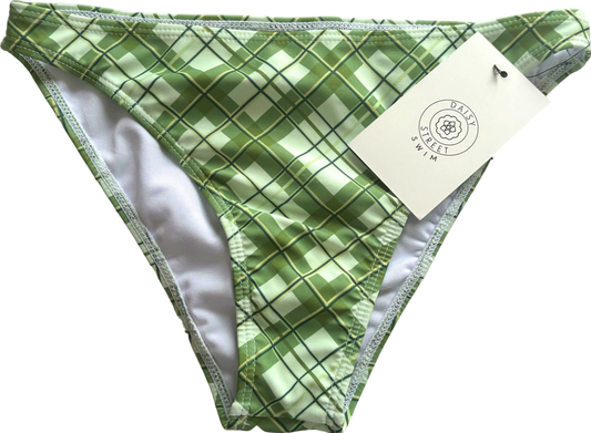 Daisy Street Green Checkered Bikini Bottoms UK 8