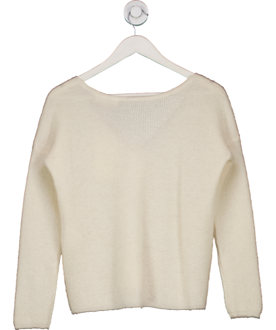 Sezane Cream Ivory Convertible Sweater / Cardigan Barry Alpaca Cardigan UK S