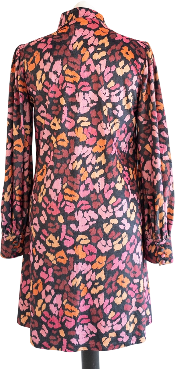 Coast Multicoloured Velvet Animal Print Velvet Mini Dress UK 8