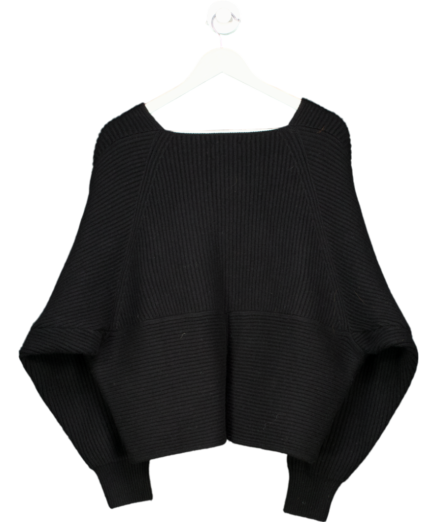 almada label Black Gia Cross Wrap Sweater UK S/M